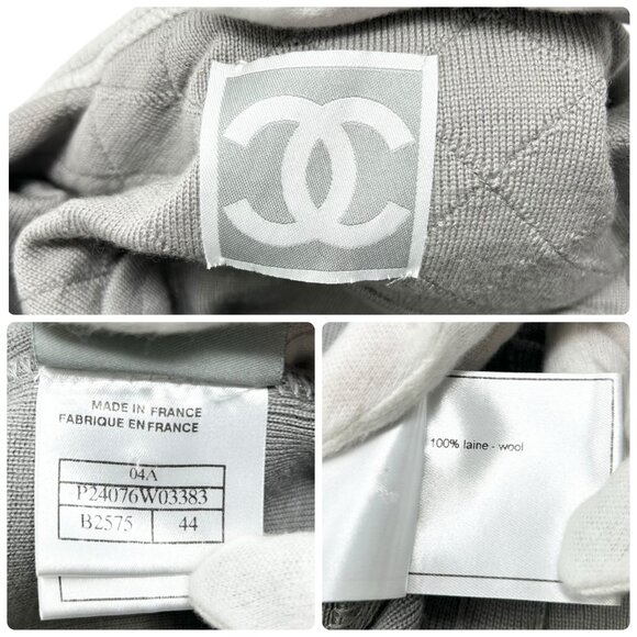 CHANEL Sport Vintage 04P CC Logo Zipped Quilted Jacket Top #44 Gray [105664] - Picture 12 of 12